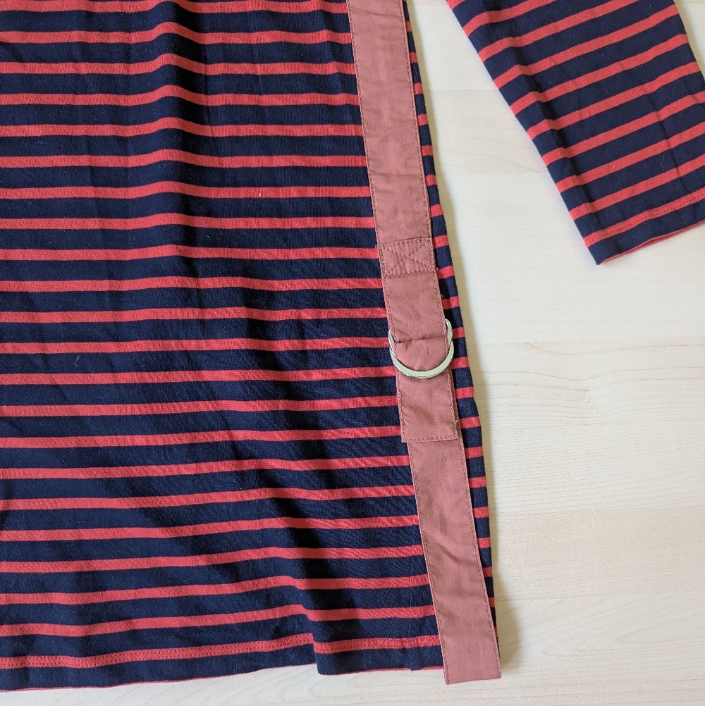 10‎ Crosby Derek Lam Red and Navy Striped Midi Dress - Picture 4 of 12